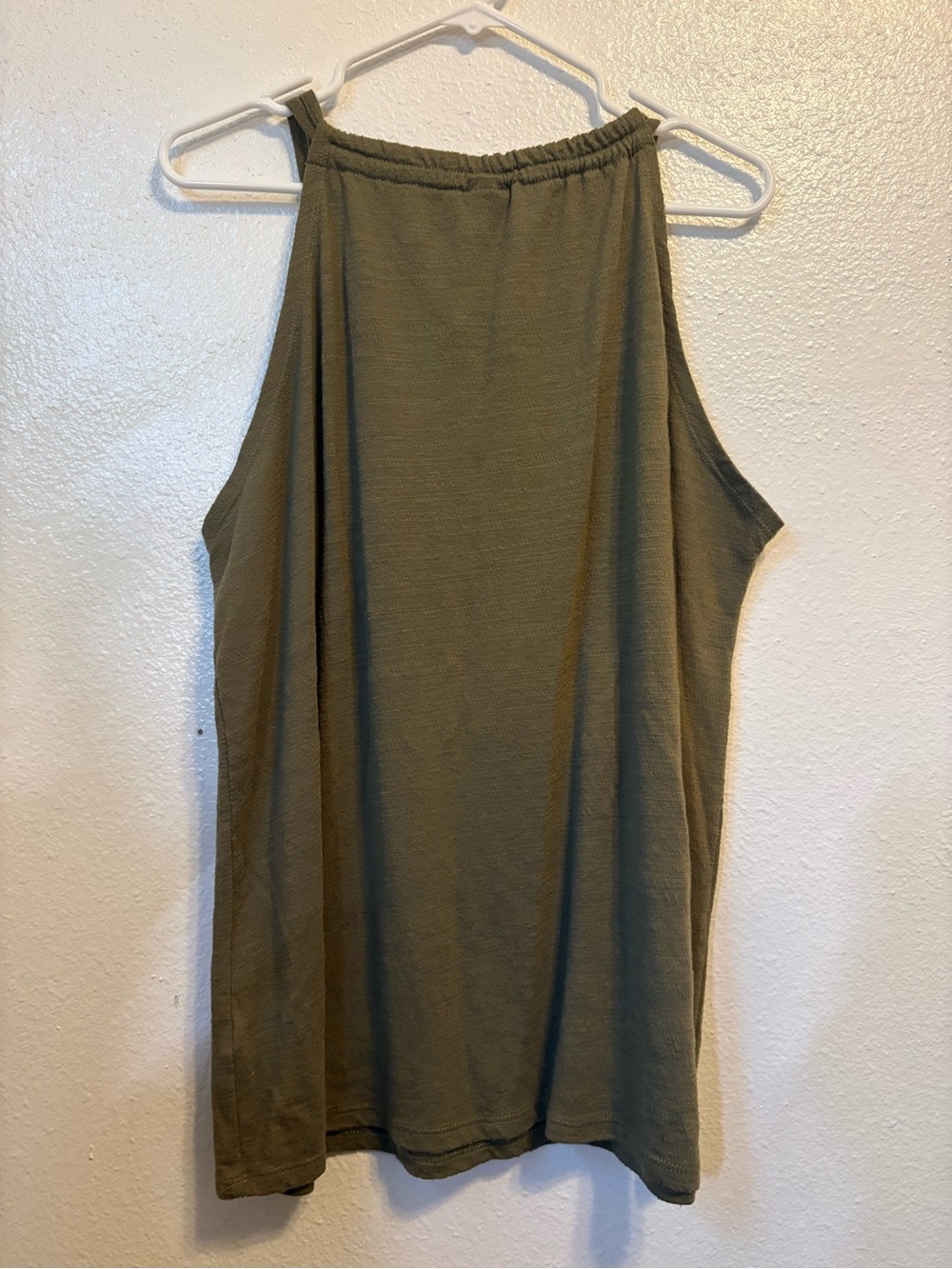 bobeau Olive Halter Tank with Gathered Neckline - Picture 4 of 4